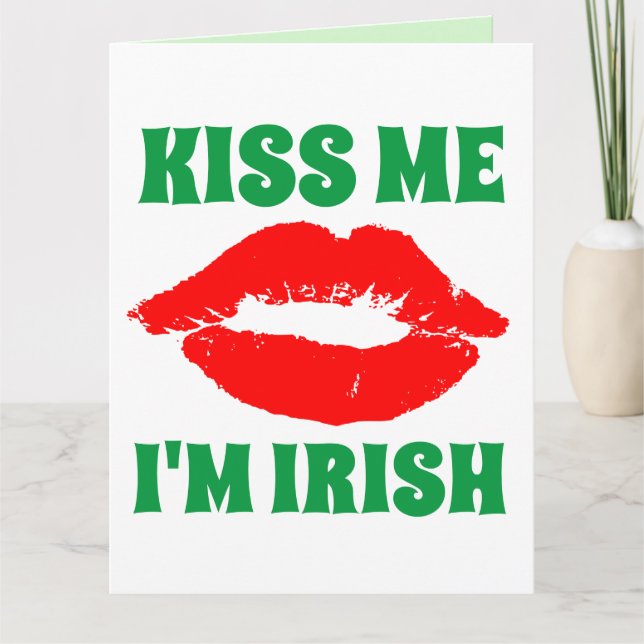 TARJETAS DEL DÍA DE SAN PATRICIOS BÉSAME SOY IRLAN (Anverso)