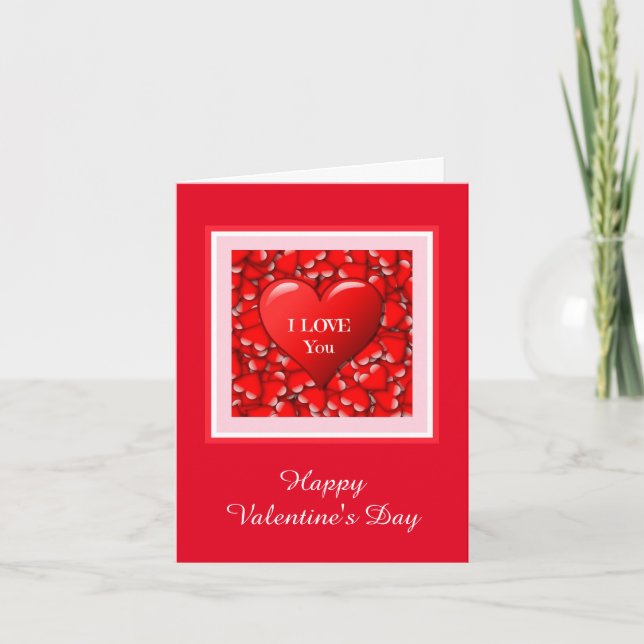Tarjetas del Día de San Valentín con Corazones Roj (Anverso)