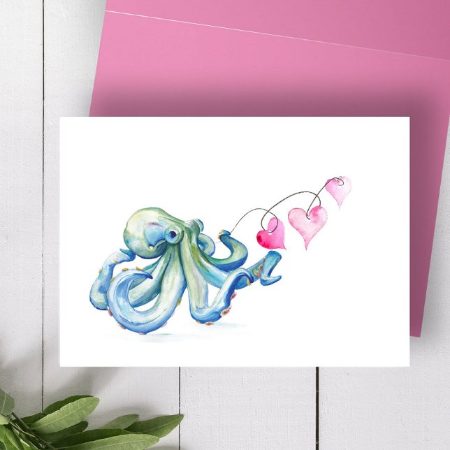 Tarjetas del Día de San Valentín con tema de playa (Valentine's Day cards feature watercolor beach art by Victoria Grigaliunas of Do Tell A Belle)