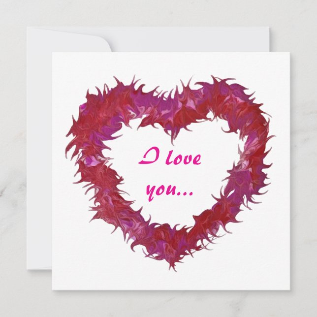 Tarjetas del Día de San Valentín Corazón Rojo Tenu (Anverso)