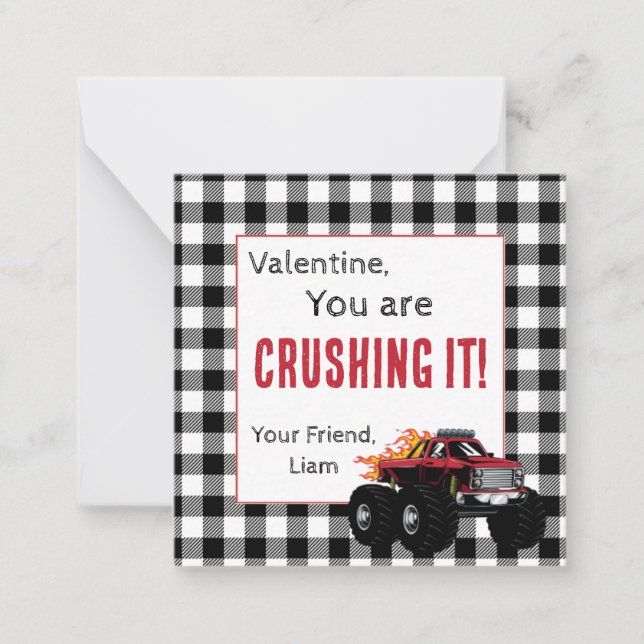 Tarjetas del Día de San Valentín de Camiones Monst (Anverso)