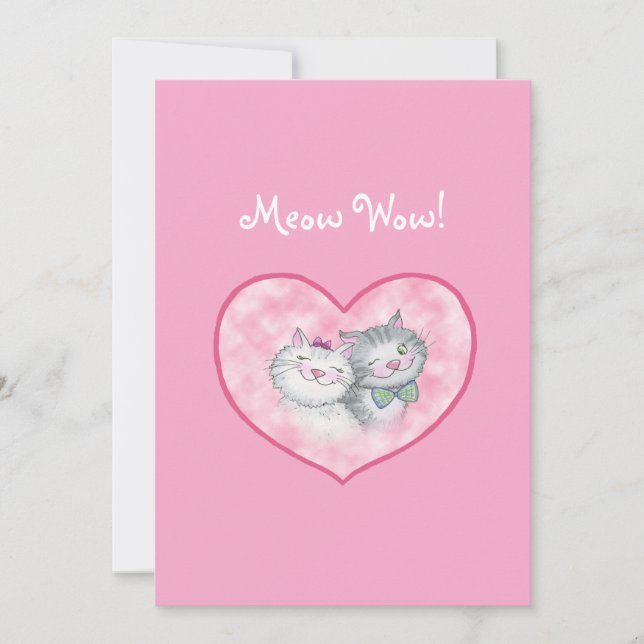 Tarjetas del Día de San Valentín de Gatitos Adorab (Anverso)