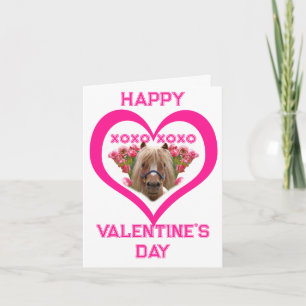 Tarjetas del Día de San Valentín de pony bonito en