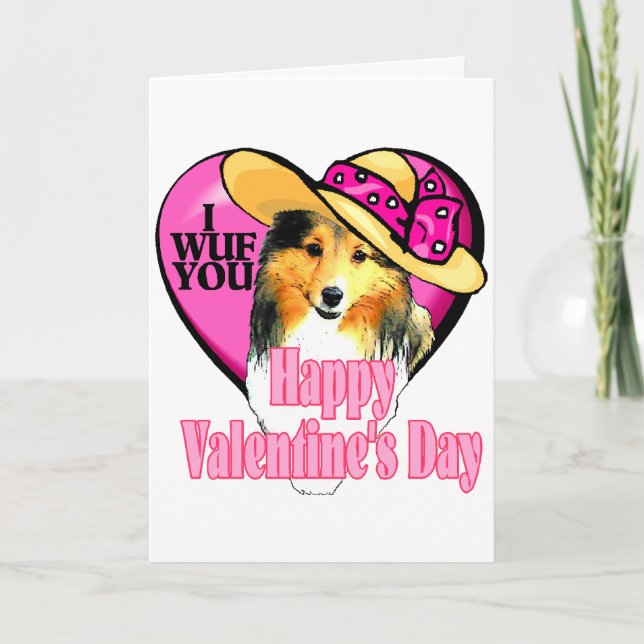 Tarjetas del día de San Valentín de Sheltie del (Anverso)