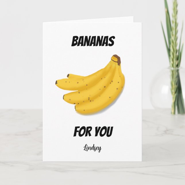 Tarjetas del Día de San Valentín Plátanos Para Ti (Anverso)