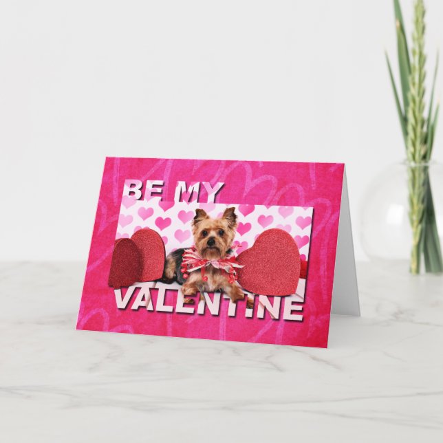 Tarjetas del día de San Valentín - Yorkie - (Anverso)
