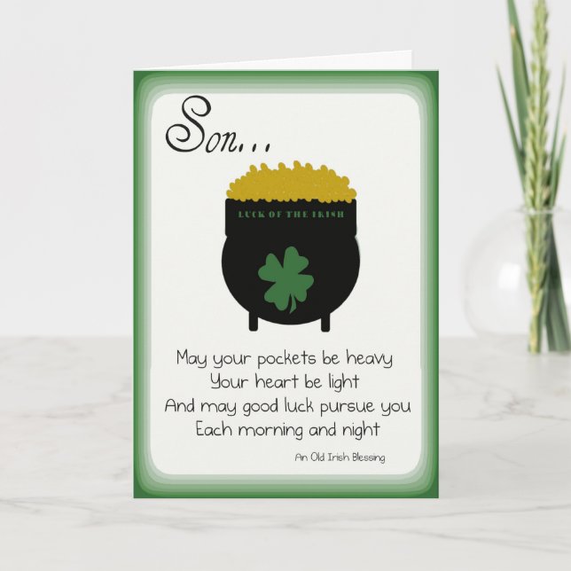 Tarjetas del día de St Patrick para el hijo (Anverso)