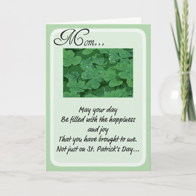 Tarjetas del día de St Patrick para la mamá (Anverso)