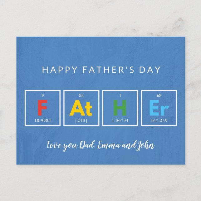 Tarjetas del día del padre Cool Colorido (Anverso)