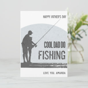 Tarjetas del día del padre de pesca Pescador vinta