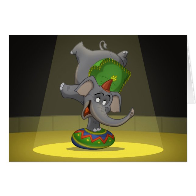 Tarjetas del elefante del circo (Anverso (Horizontal))