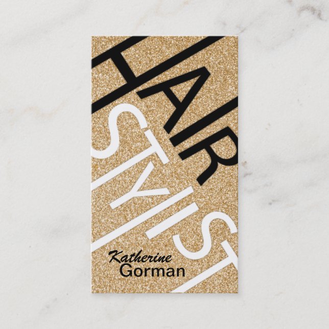 Tarjetas del estilista del purpurina (Anverso)