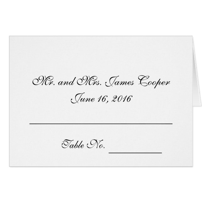 Tarjetas del lugar de la boda (Anverso (Horizontal))