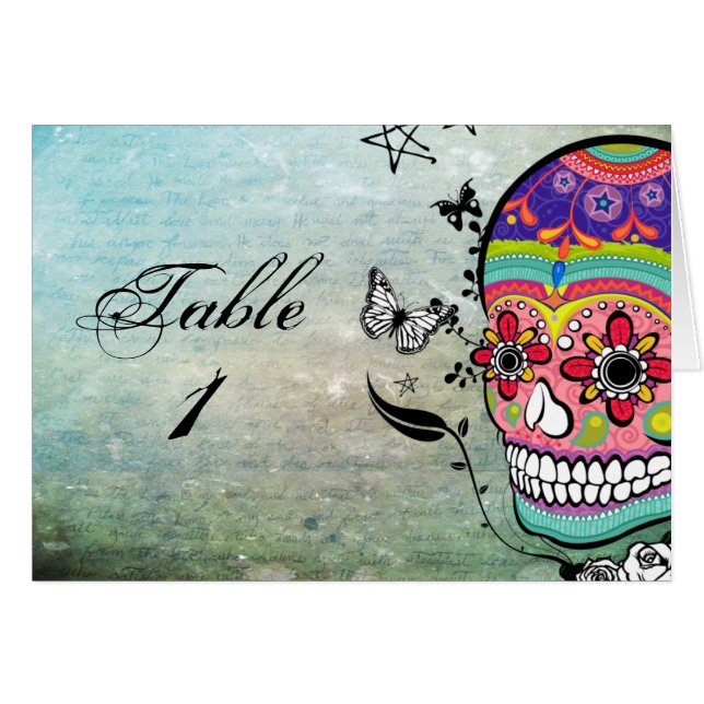 Tarjetas del lugar de Muerte WeddingTable del (Anverso (Horizontal))