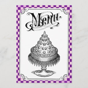 Tarjetas del menú de la boda del tablero de damas