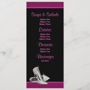 Tarjetas del menú de los tacones altos del