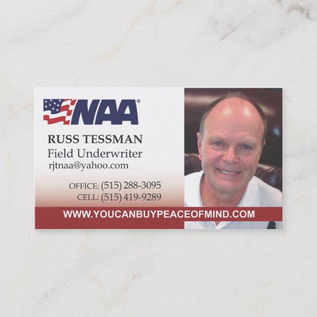 Tarjetas del negocio de seguros (Anverso)