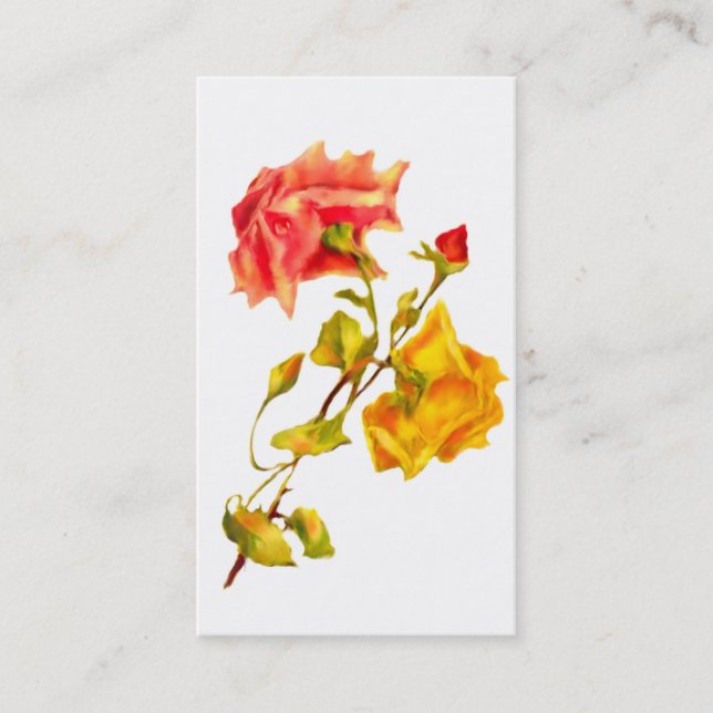 Tarjetas del negocio/del perfil de los rosas del (Anverso)