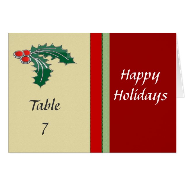 Tarjetas del número de la tabla del navidad de la (Anverso (Horizontal))