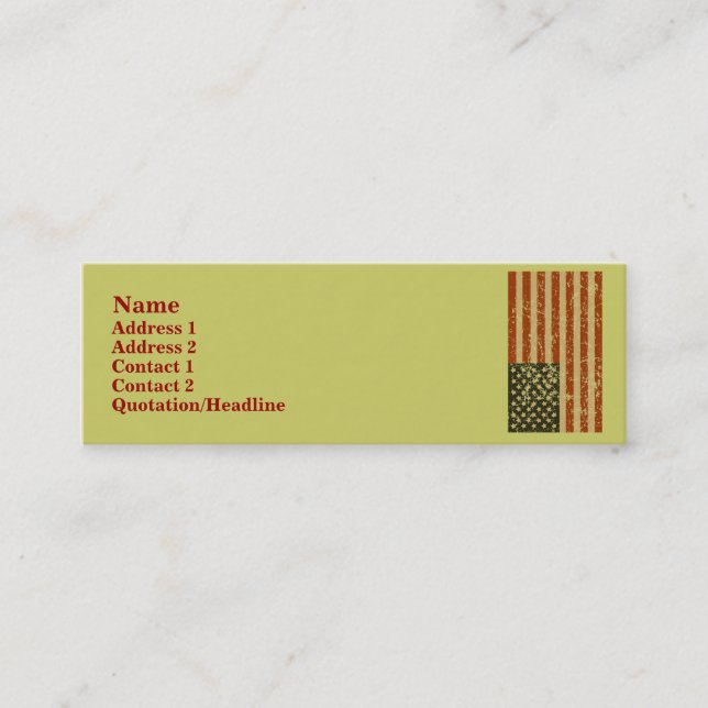 Tarjetas del perfil de la bandera americana (Anverso)