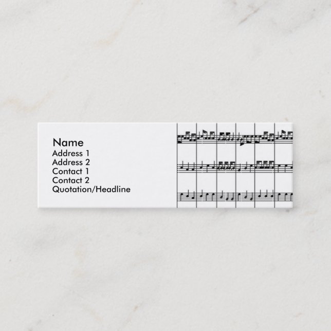 Tarjetas del perfil de la música (Anverso)