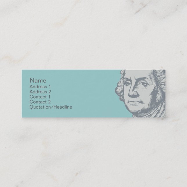 Tarjetas del perfil de Washington (Anverso)