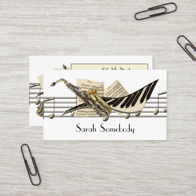 Tarjetas del perfil del diseño de la música (Anverso/Reverso In Situ)