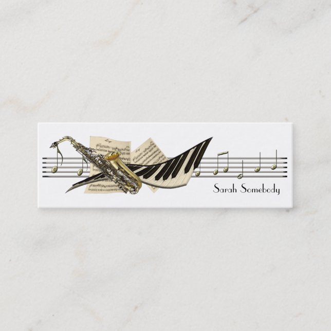 Tarjetas del perfil del diseño de la música mini (Anverso)