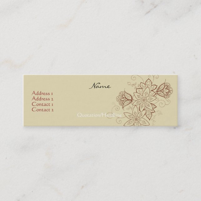 Tarjetas del perfil del tatuaje del tulipán (Anverso)