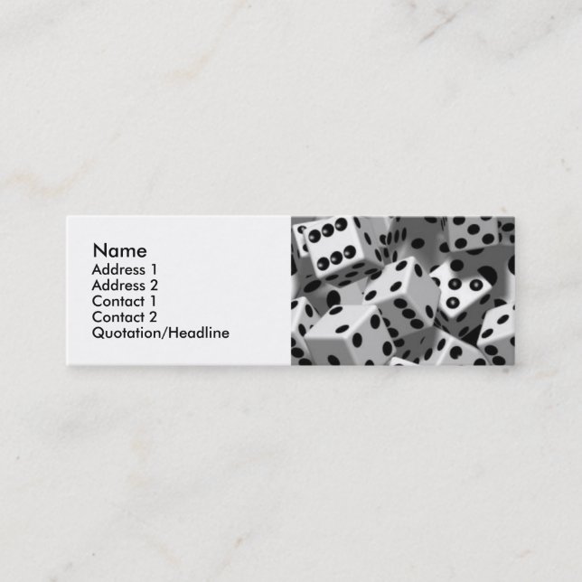 Tarjetas del perfil personal de los dados (Anverso)