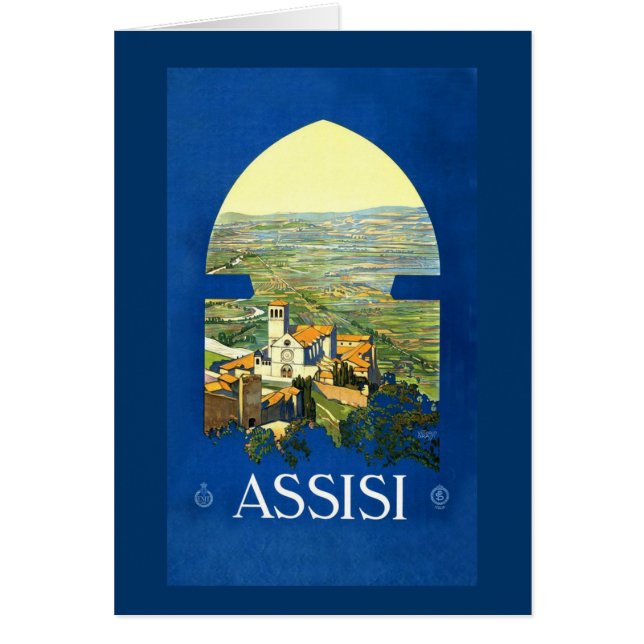 Tarjetas del poster del viaje de Assisi del (Frente)