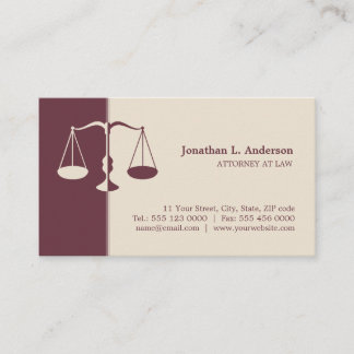 Tarjetas del profesional de Borgoña del abogado