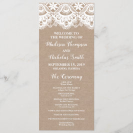 Tarjetas del programa Burlap and Lace Wedding, Rus