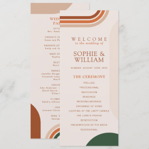 Tarjetas del Programa de Boda Beige, Arch Resumen 