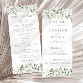 Tarjetas del programa Eucalyptus Greenery Wedding