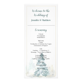 Tarjetas del programa Winter Pine Romance Wedding