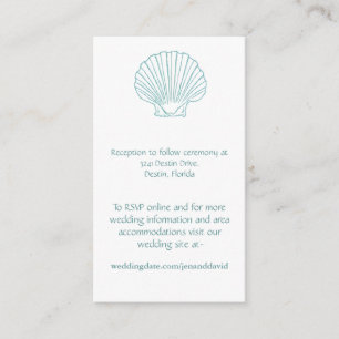 Tarjetas del recinto de la boda de playa