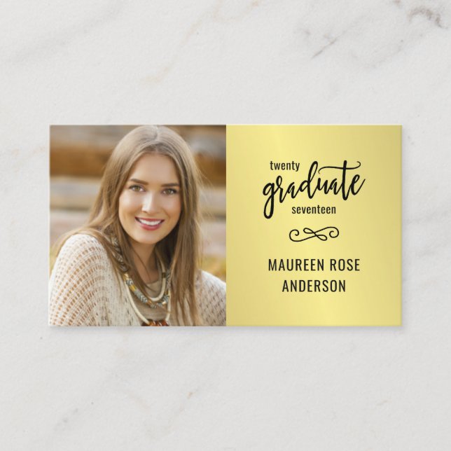 Tarjetas del Relieve metalizado dorado de la foto (Anverso)