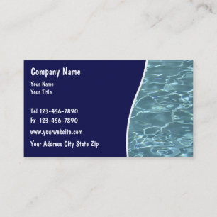 Tarjetas del servicio de la piscina