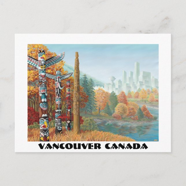 Tarjetas del tótem de Vancouver de la postal del (Anverso)