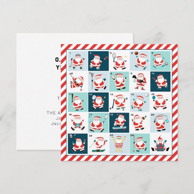 Tarjetas deportivas de vacaciones para navidades (Anverso / Reverso)