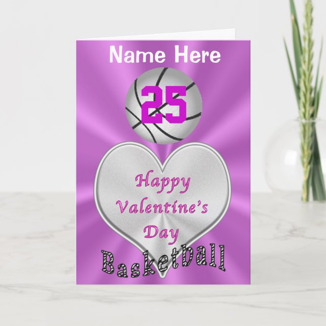 Tarjetas Día de San Valentín de baloncesto persona (Anverso)