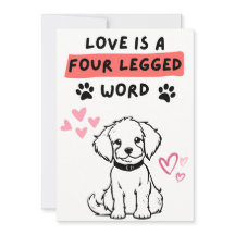Tarjetas día de San Valentín de perro para ella