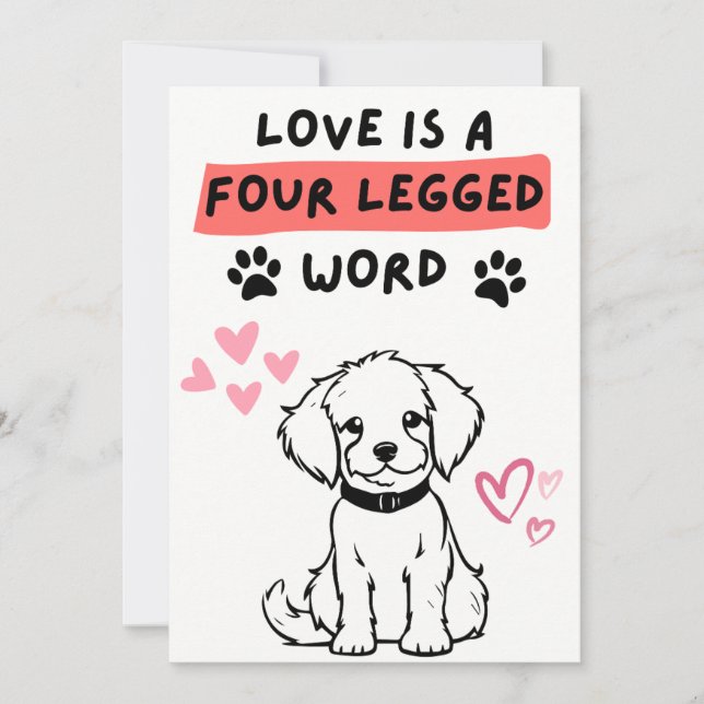 Tarjetas día de San Valentín de perro para ella (Anverso)