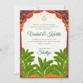 Tarjetas digitales de boda del sur de India invita