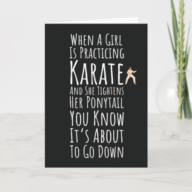 Tarjetas Divertidas de Chicas de Karate para Ella  (Anverso)