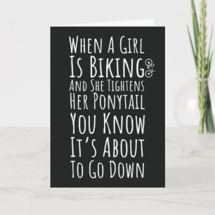 Tarjetas Divertidas de Ciclismo Para Ella Chicas A