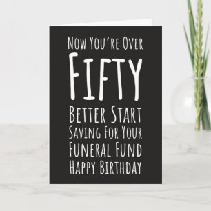 Tarjetas divertidas de cumpleaños 50 Cincuenta y f