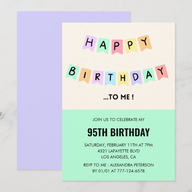 Tarjetas divertidas de cumpleaños número 95 Feliz  (Anverso / Reverso)