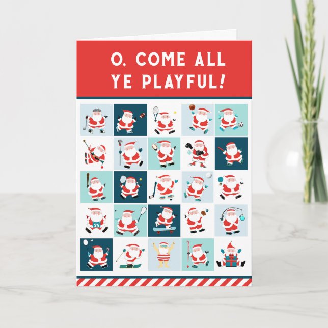 Tarjetas divertidas de deportes de Navidad (Anverso)